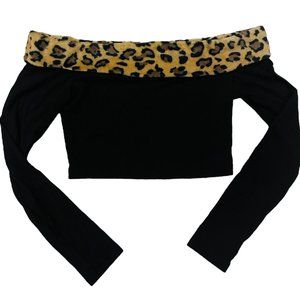 SHEIN Off the Shoulder Long Sleeve Crop Top - NWOT Womens/ Juniors Size Medium M